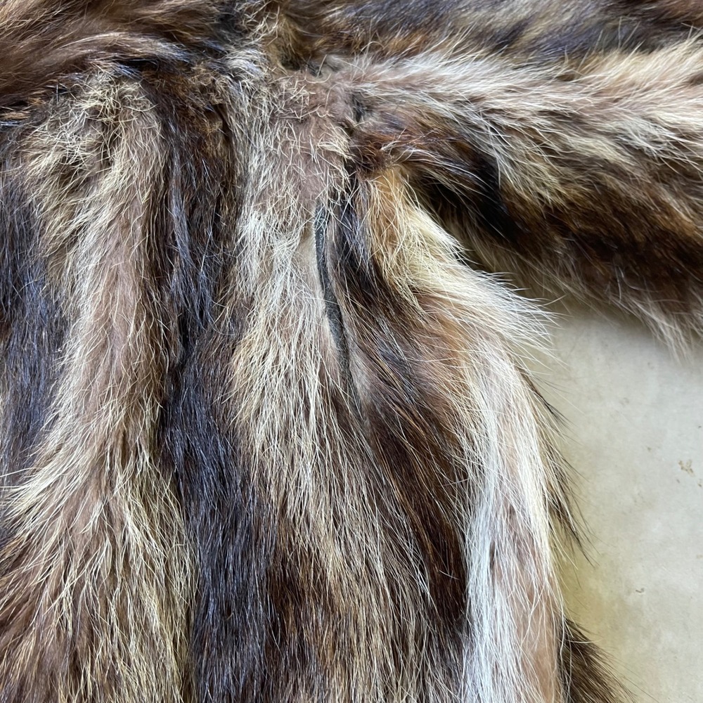 Nicholas Furs New Haven Vintage Raccoon Fur Coat Brown Grey Shawl Collar Lined - Picture 7 of 11
